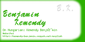 benjamin kemendy business card